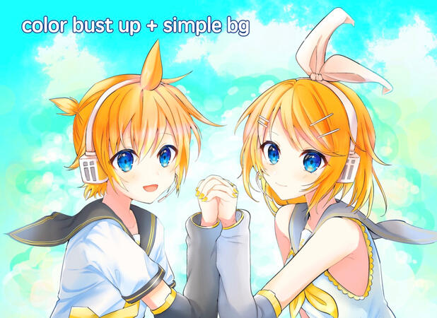 color bust up (two person)