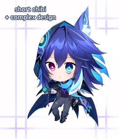short chibi + complex design